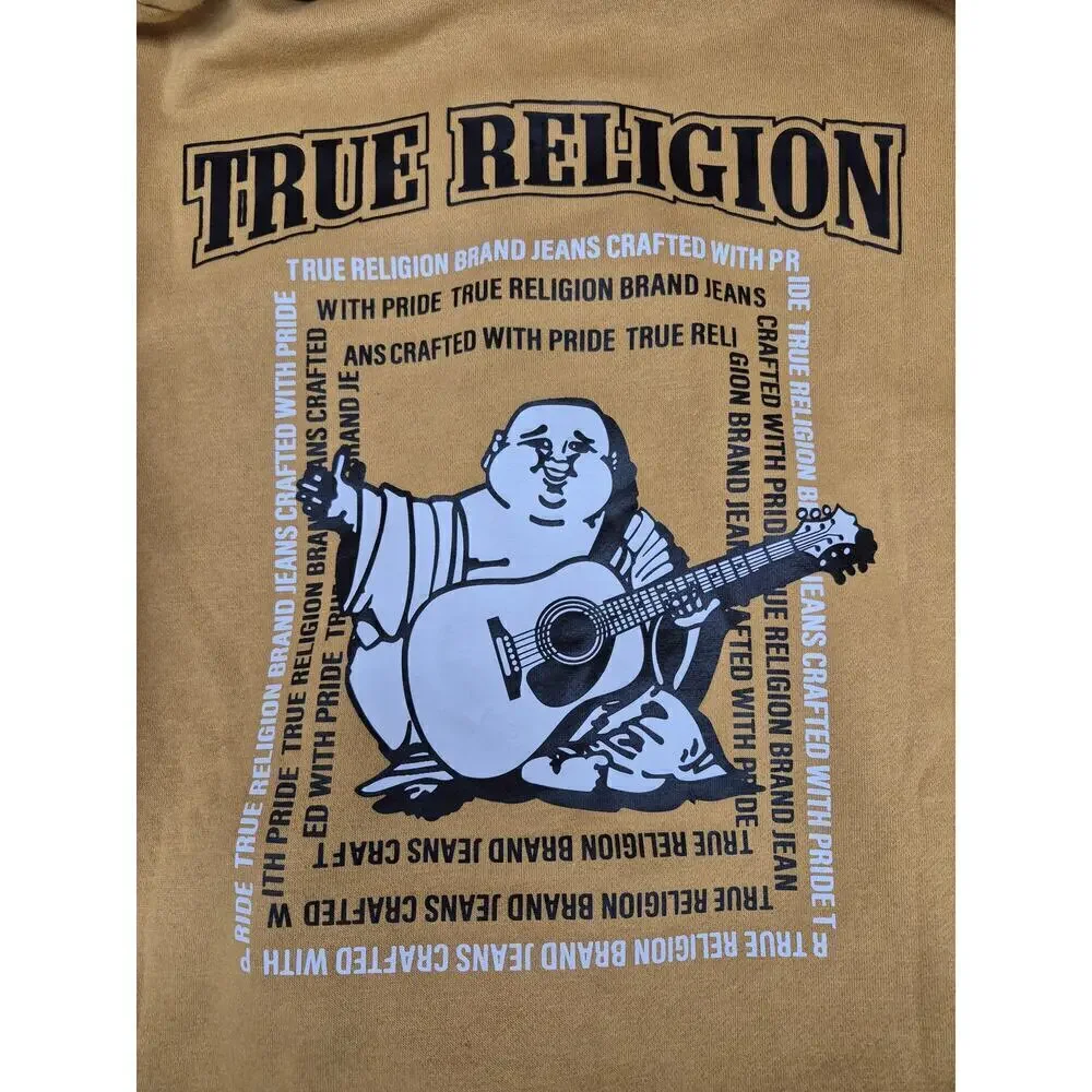 NWT True Religion Radiant Buddha Zip Hoodie Honey Mustard Sz S $119